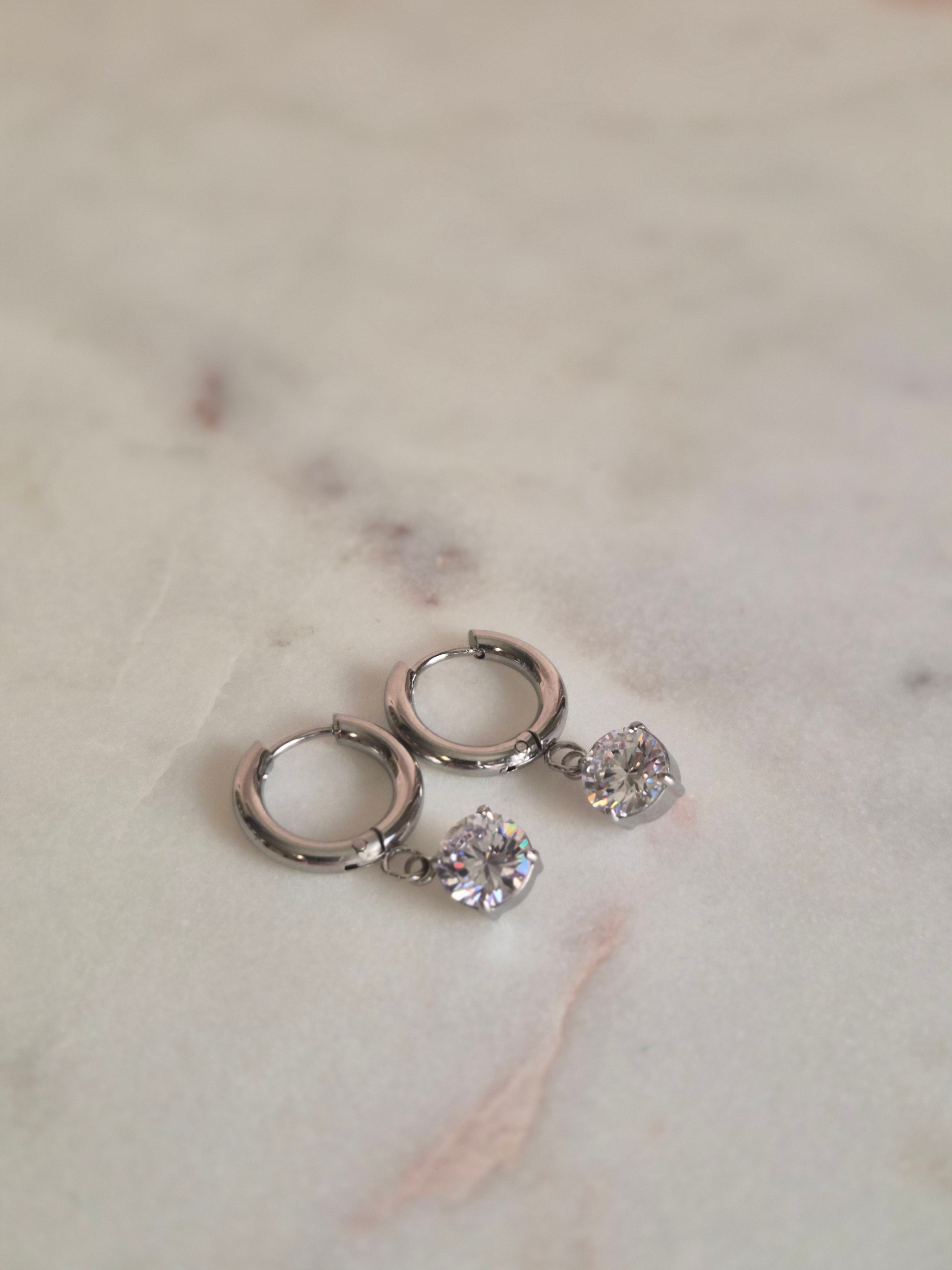 Silver Diamond earrings
