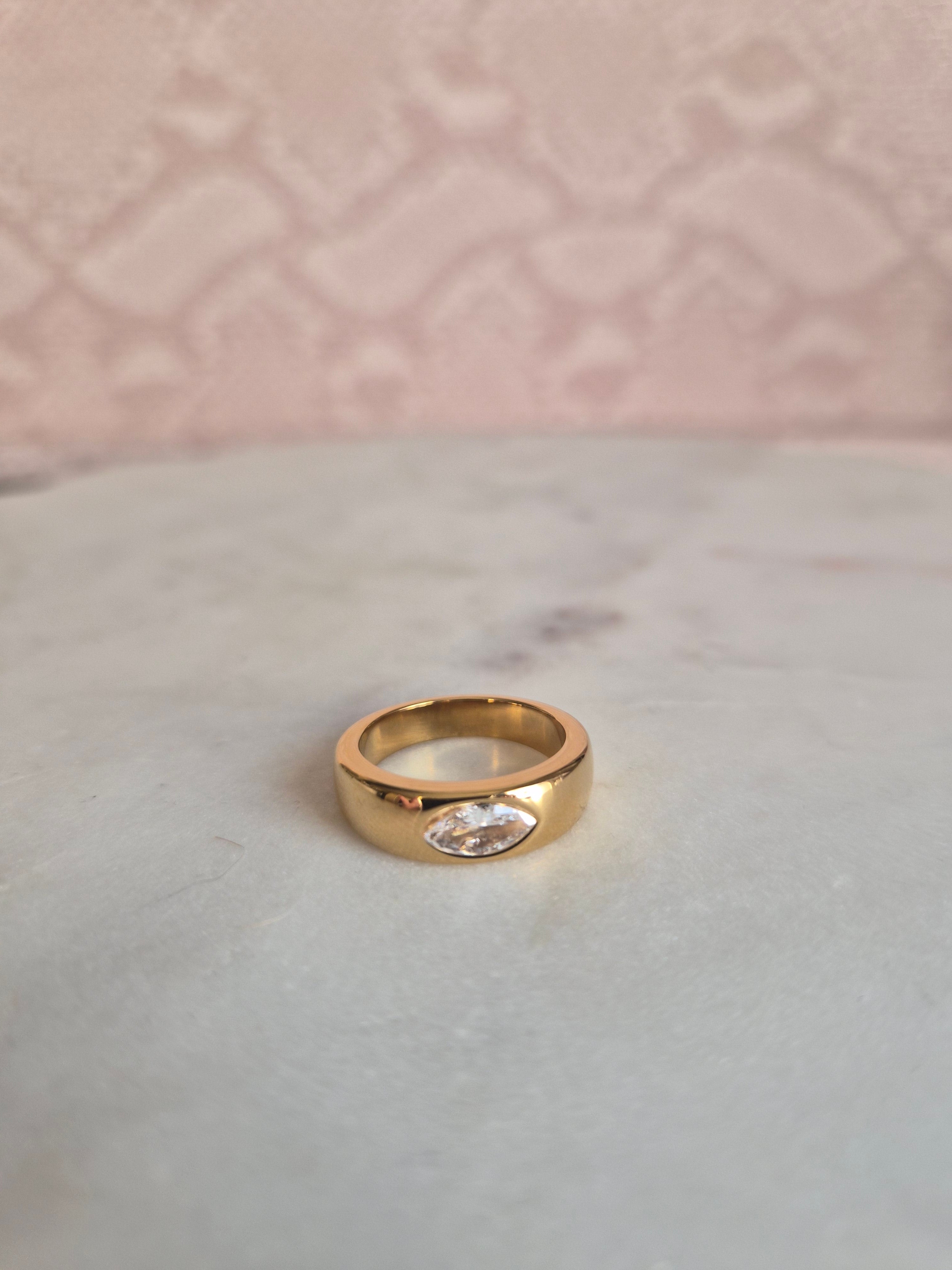 Gold Clear Ring