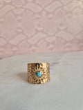 Blue sun gold ring